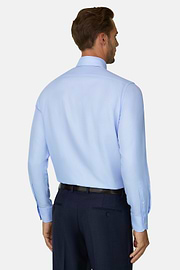 Shirt in Cotton Dobby Regular Fit, Light Blue, thumb, 6