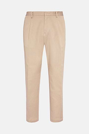 Pantalón De Gabardina De Algodón Elástico, Beige, hi-res