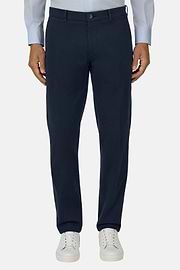 Stretch Cotton Trousers, Navy blue, thumb, 1