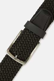 Woven Elasticated Belt, Black, hi-res