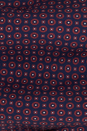 Tie Medallion Pattern Silk, Red, thumb, 2
