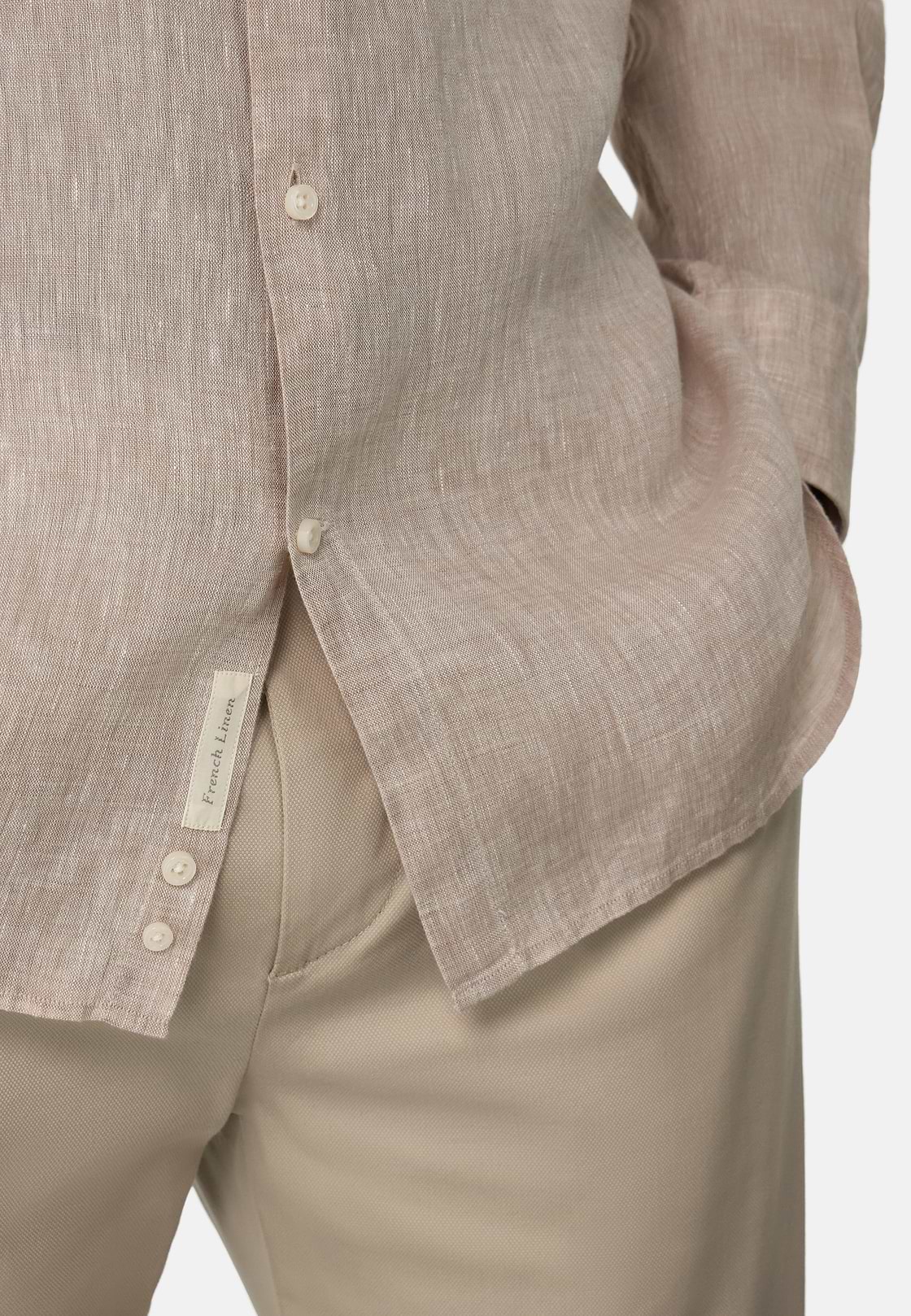 Regular Fit Linen Shirt, Taupe, hi-res