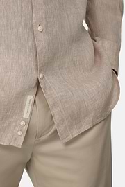Regular Fit Linen Shirt, Taupe, hi-res