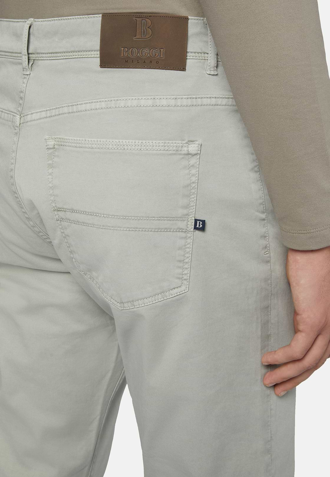 Jeans Aus Elastischer Baumwolle, Grün, hi-res