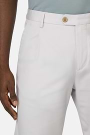 Bermuda En Coton Tencel Extensible, La glace, hi-res