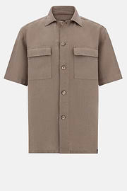 Linen Camp Overshirt, Taupe, thumb, 6