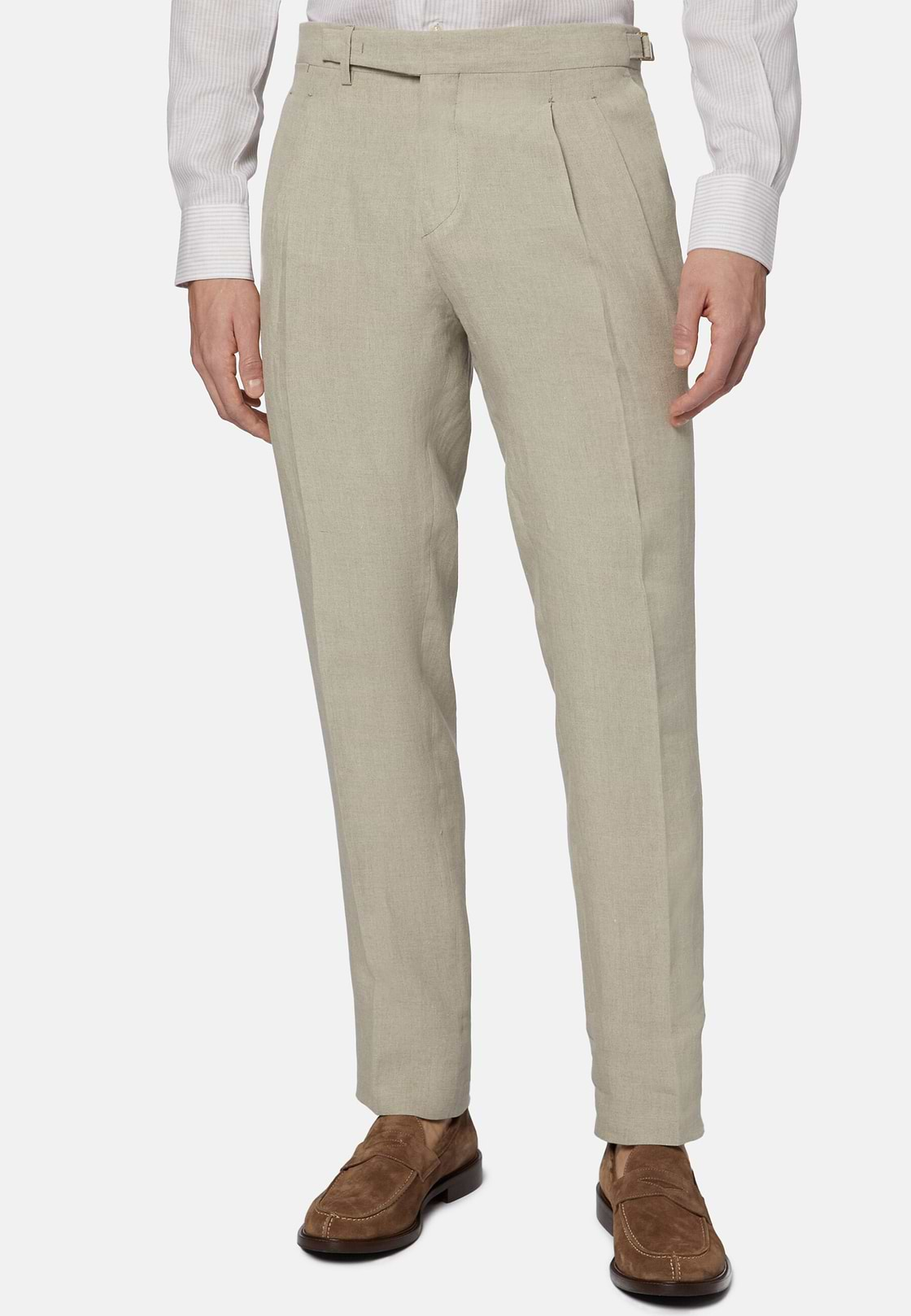 Pantalón De Lino Puro, Beige, hi-res