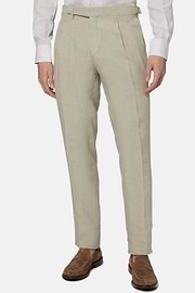 Pantalon En Pur Lin, Beige, hi-res