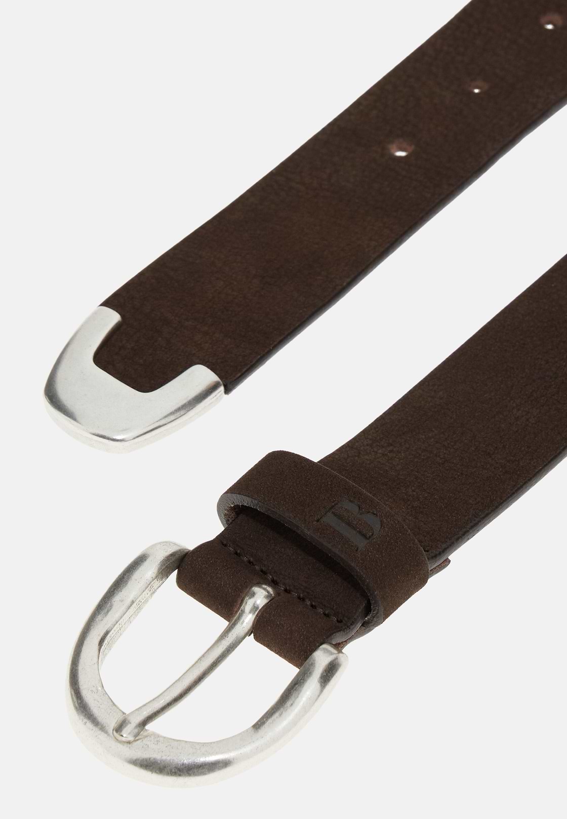 Ceinture Décontractée En Cuir, Marron foncé, hi-res