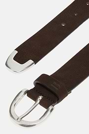Ceinture Décontractée En Cuir, Marron foncé, hi-res