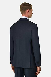 Double-Breasted Pattern Wool Suit, Navy blue, thumb, 5