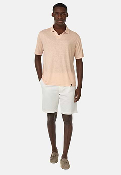 Stretch Linen Jersey Polo Shirt