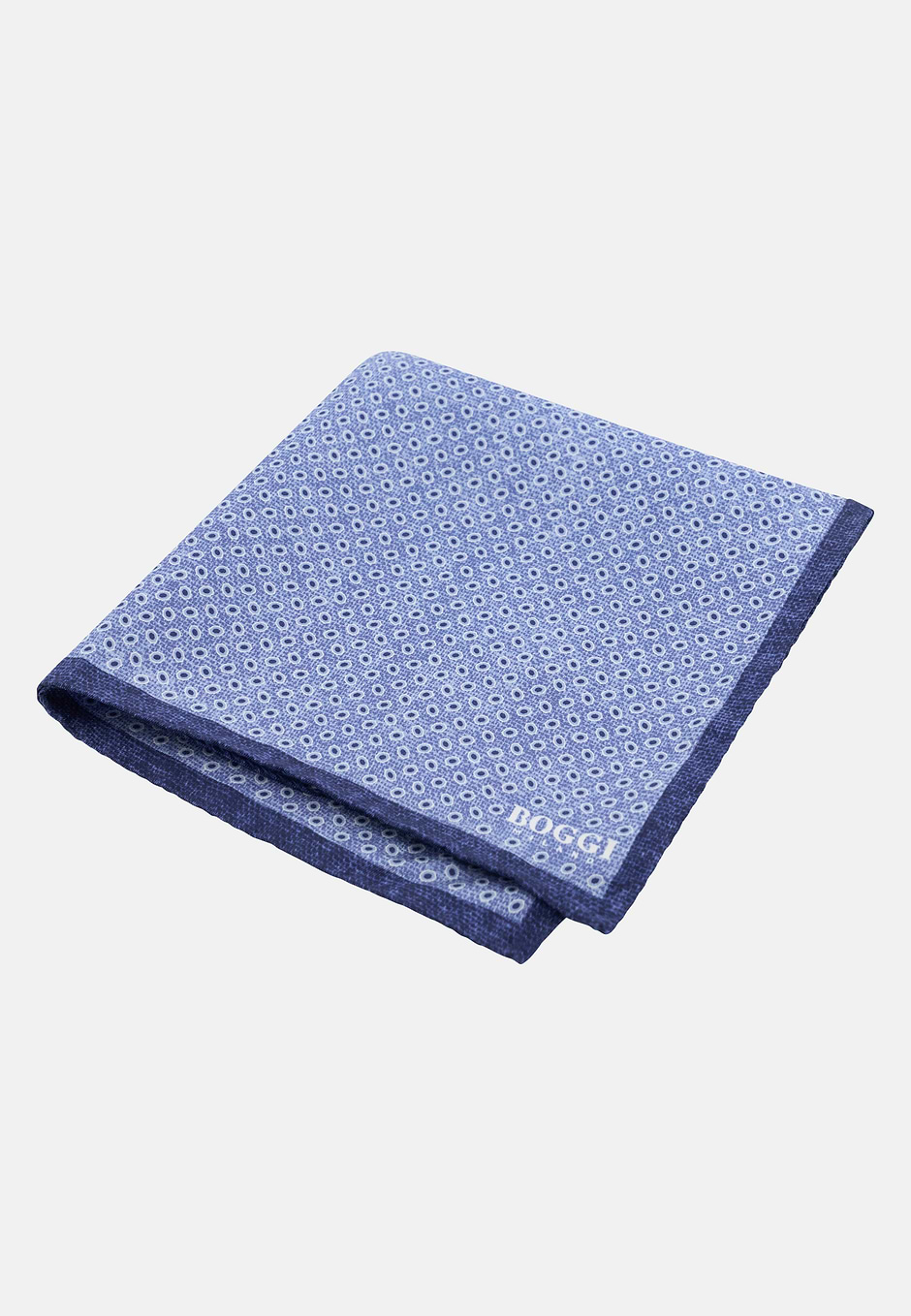 Einstecktuch aus Seide mit geometrischem Mikromuster, Hellblau, hi-res