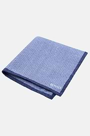 Micro Geometric Silk Pocket Square, Light Blue, thumb, 1