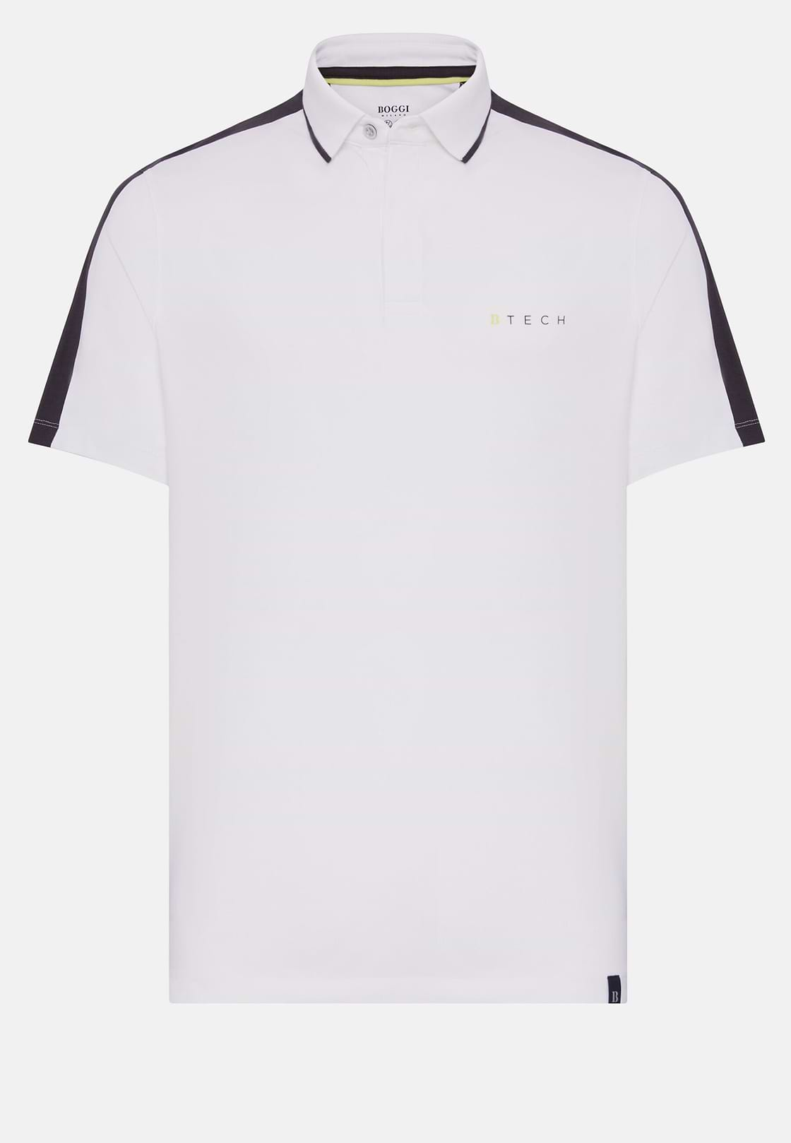 High-Performance Piqué Polo Shirt, White, hi-res