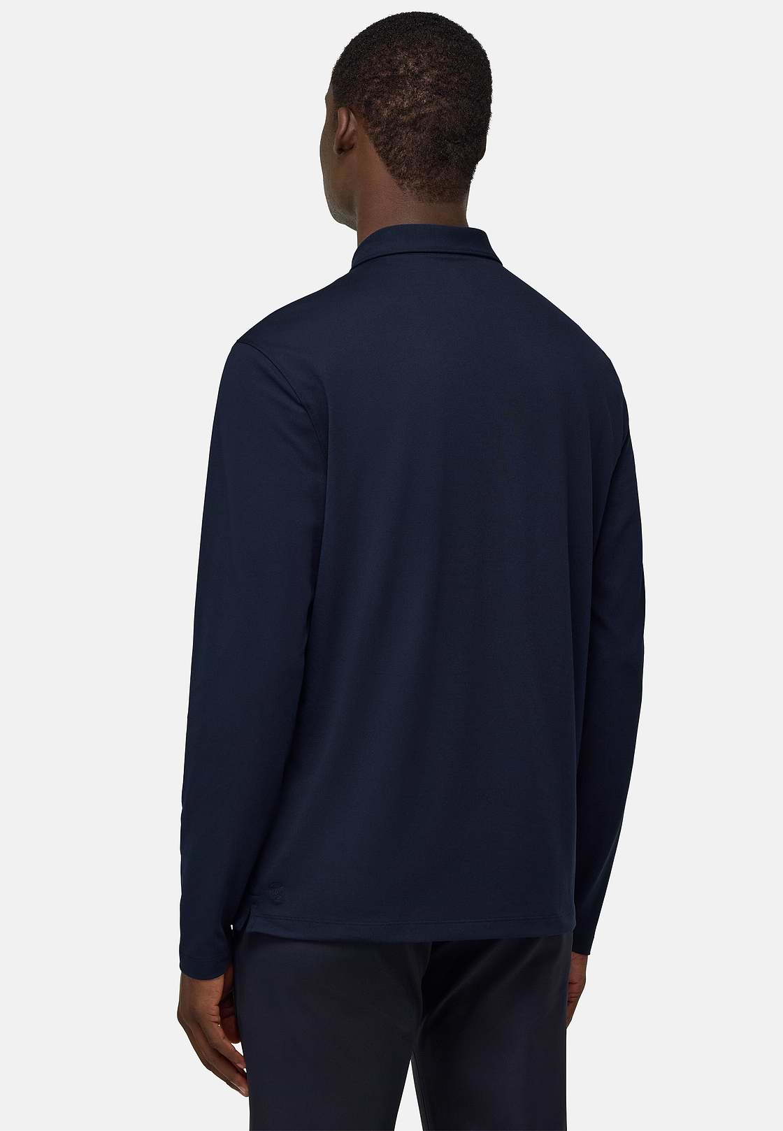 S.Cafè® High-Performance Piqué Polo Shirt, Navy blue, hi-res