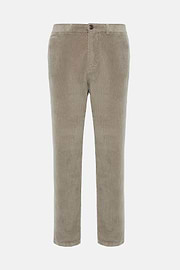 Broek van stretchfluweel, Taupe, hi-res