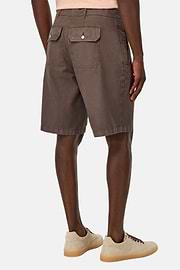 Cotton Linen Bermuda Shorts, Brown, hi-res