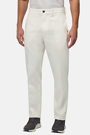 Stretch Cotton Trousers, White, hi-res