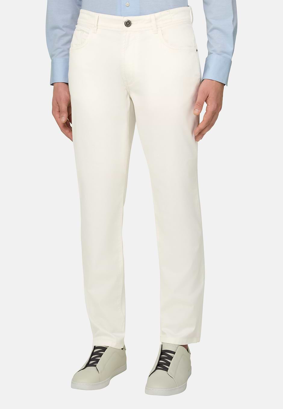 Jeans Aus Baumwolle Und Tencel, Weiß, hi-res