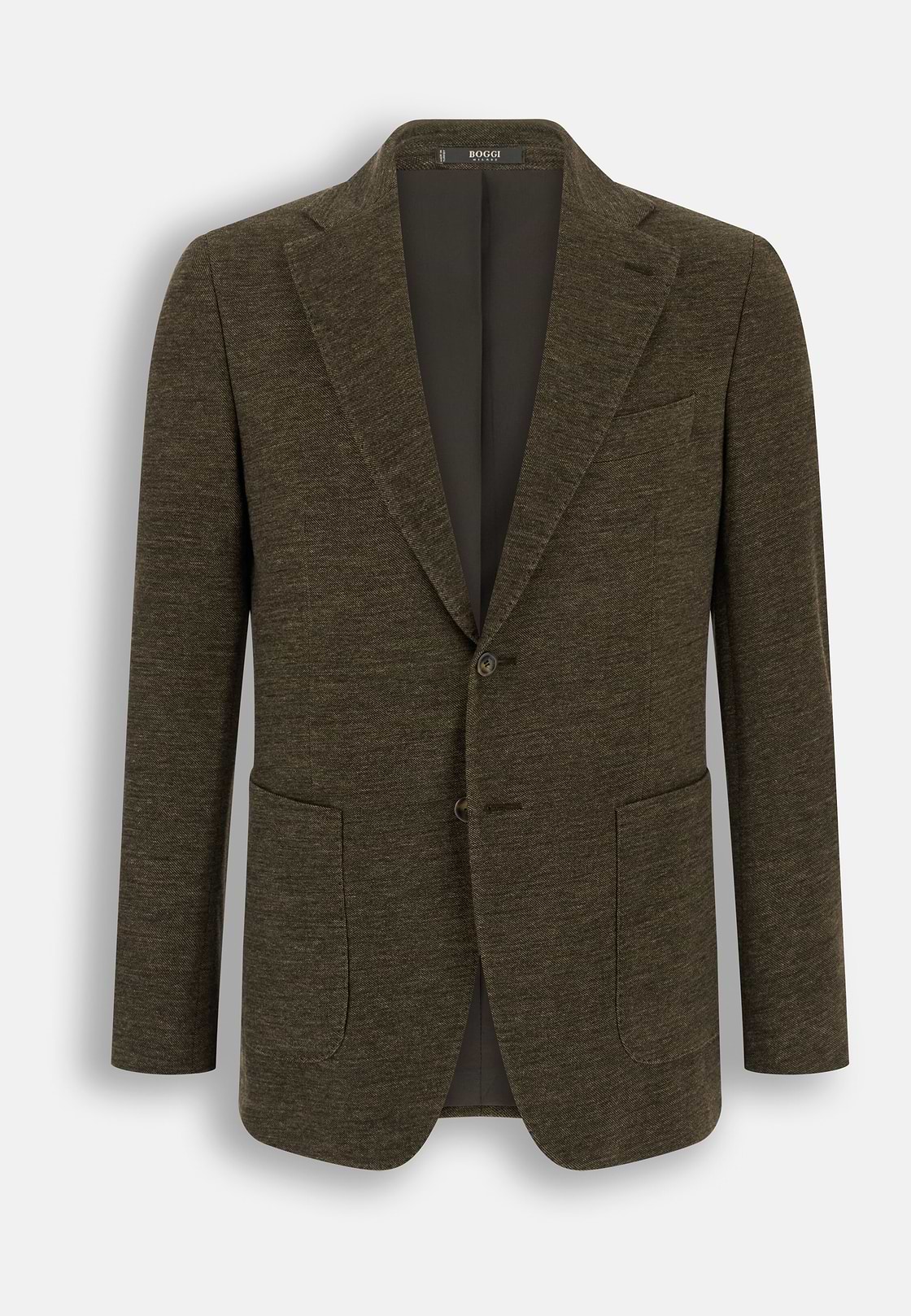 Structured Blazer in Cotton Blend, Brown, hi-res, 6