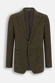 Structured Blazer in Cotton Blend, Brown, thumb, 6