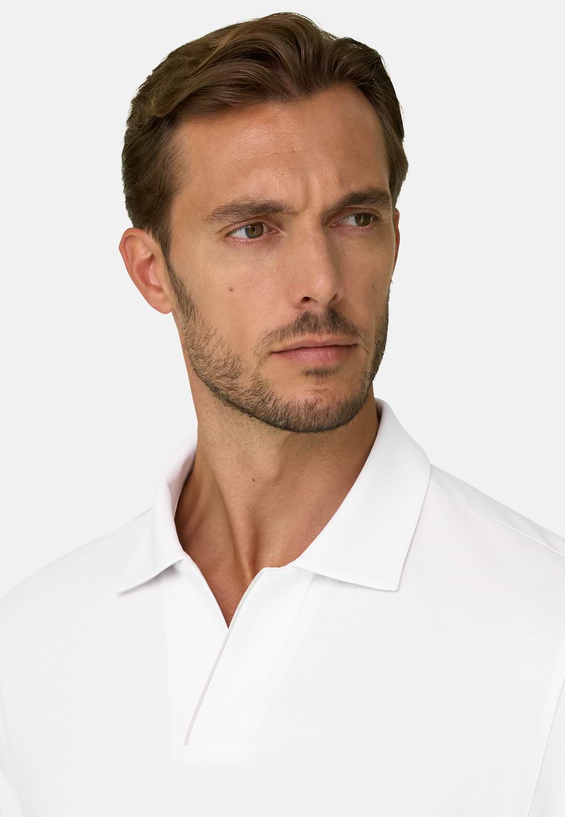 Polo aus Stretchgewebe Piqué Mischgewebe Cool Jade, Weiß, hi-res, 3