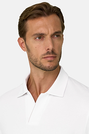 Polo aus Stretchgewebe Piqué Mischgewebe Cool Jade, Weiß, thumb, 3