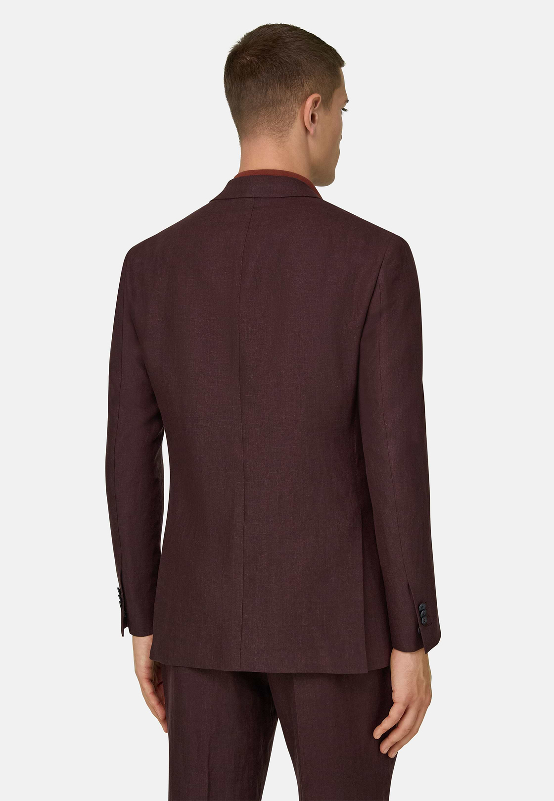 Pure Linen Suit, Burgundy, hi-res, 3