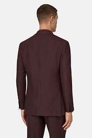 Pure Linen Suit, Burgundy, thumb, 3