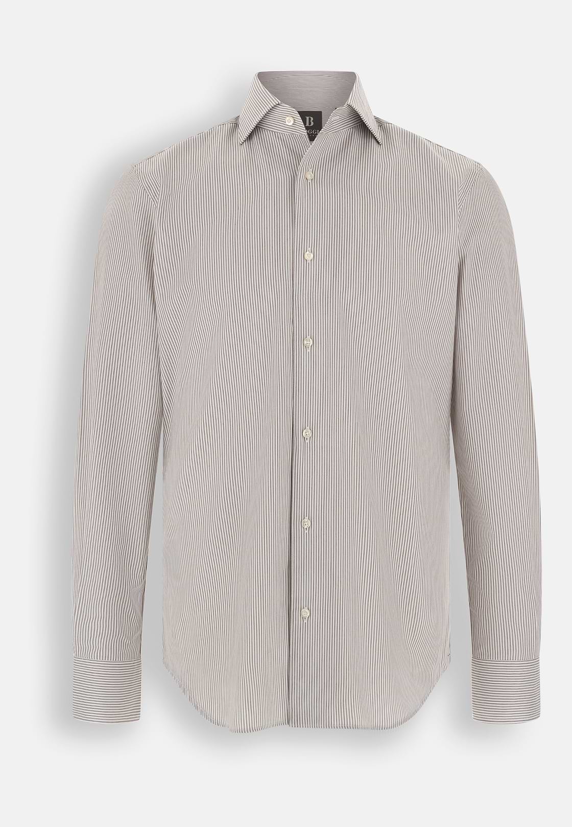 Overhemd Gestreept van Katoen Regular Fit, Brown, hi-res, 7