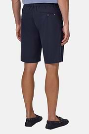Stretch Cotton Summer Bermuda Shorts, Navy blue, hi-res