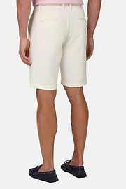Bermuda En Coton Extensible, Blanc, hi-res