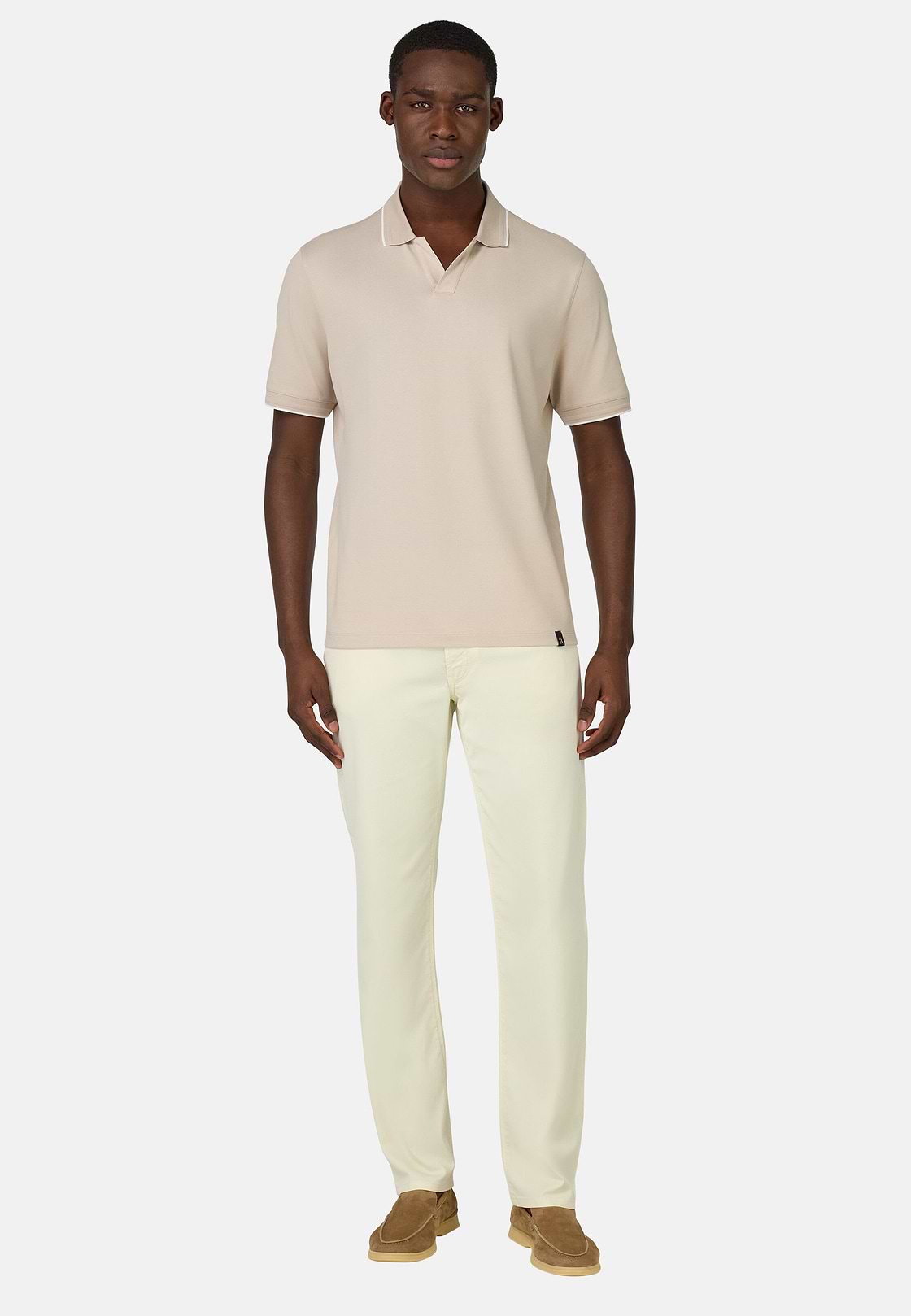 Jean En Coton Tencel Extensible, Jaune, hi-res