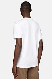 T-shirt in stretch supima katoen, White, hi-res