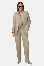 Linen Blend Jacket, Beige, thumb, 1