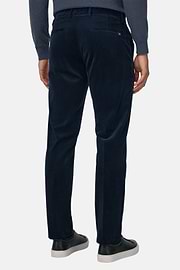 Trousers in Stretch Velvet, Navy blue, thumb, 5