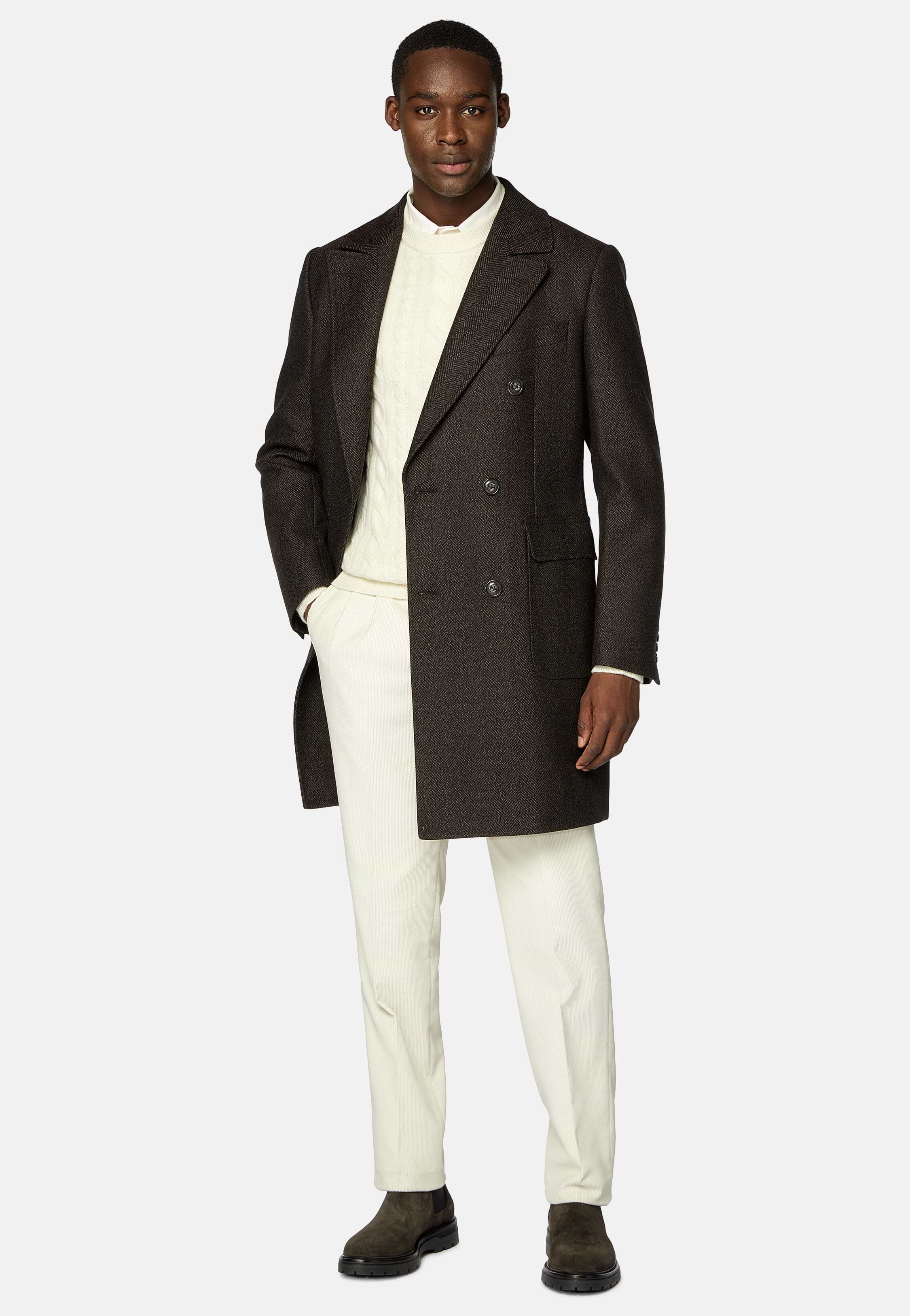 Double breasted coat mens deals