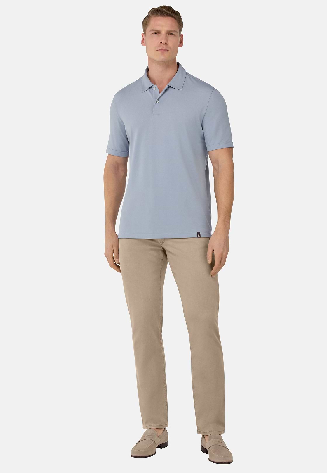 Stretch Cotton/Tencel Jeans, Taupe, hi-res