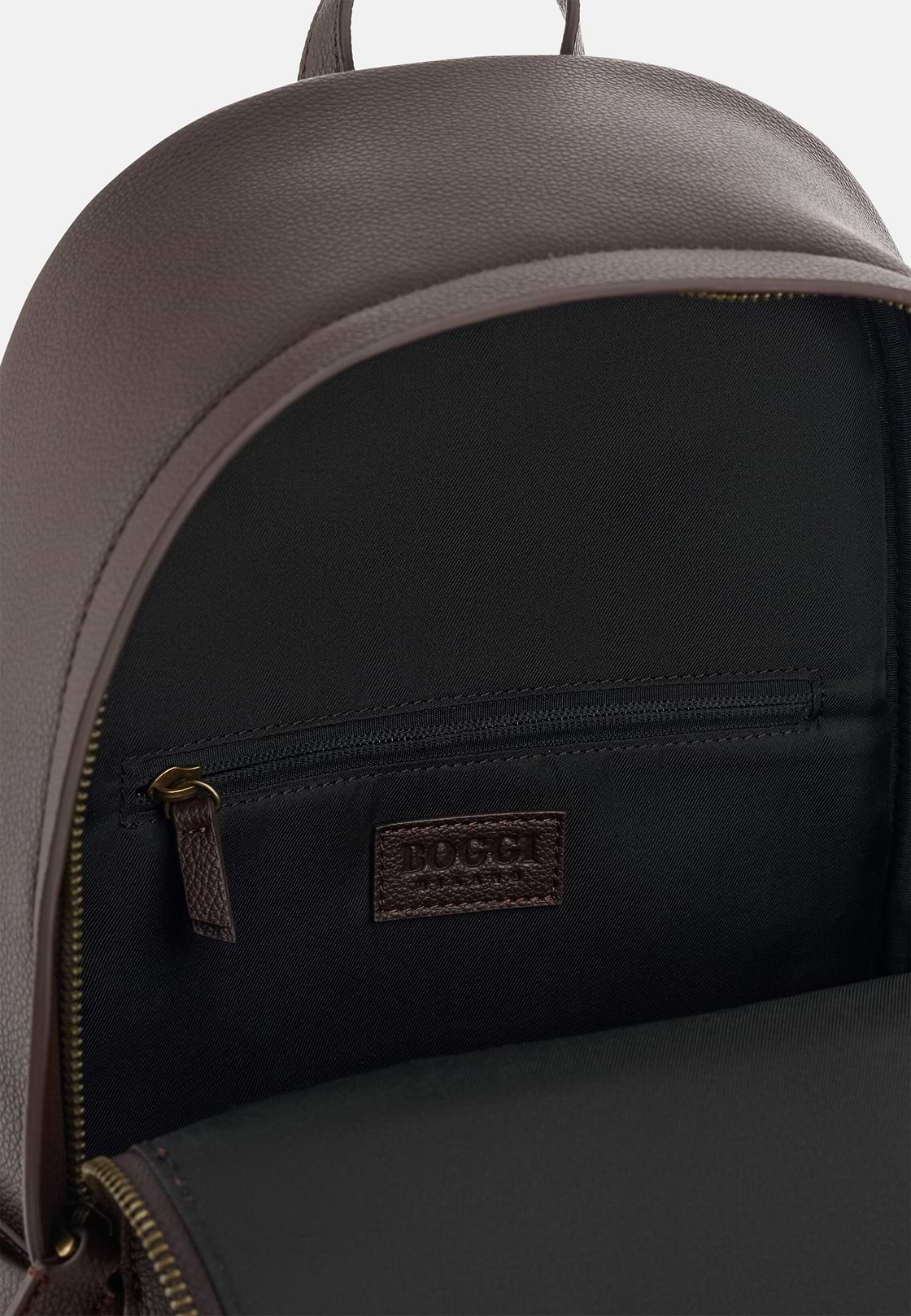 Rucksack in Leather-Effect Fabric, Dark brown, hi-res, 5