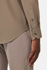 Slim Fit Stretch Nylon Shirt, Taupe, hi-res