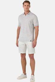 Bermuda En Coton Tencel Extensible, Blanc, hi-res