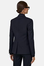 Blazer in Wool Blend, Navy blue, thumb, 4