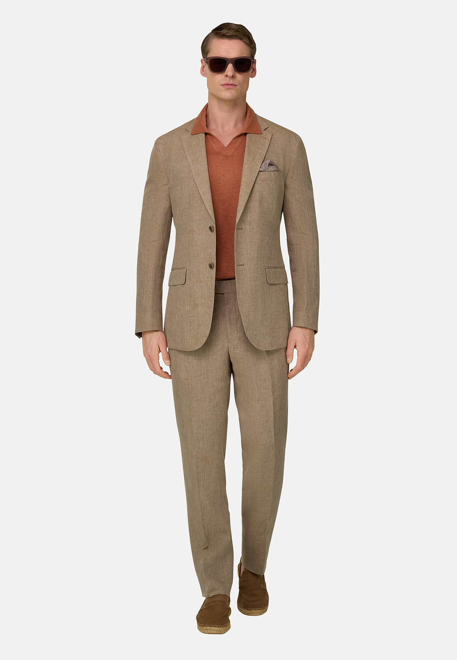 Pure Linen Suit, Beige, hi-res