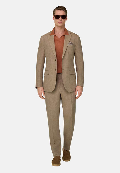 Pure Linen Suit, Beige, hi-res