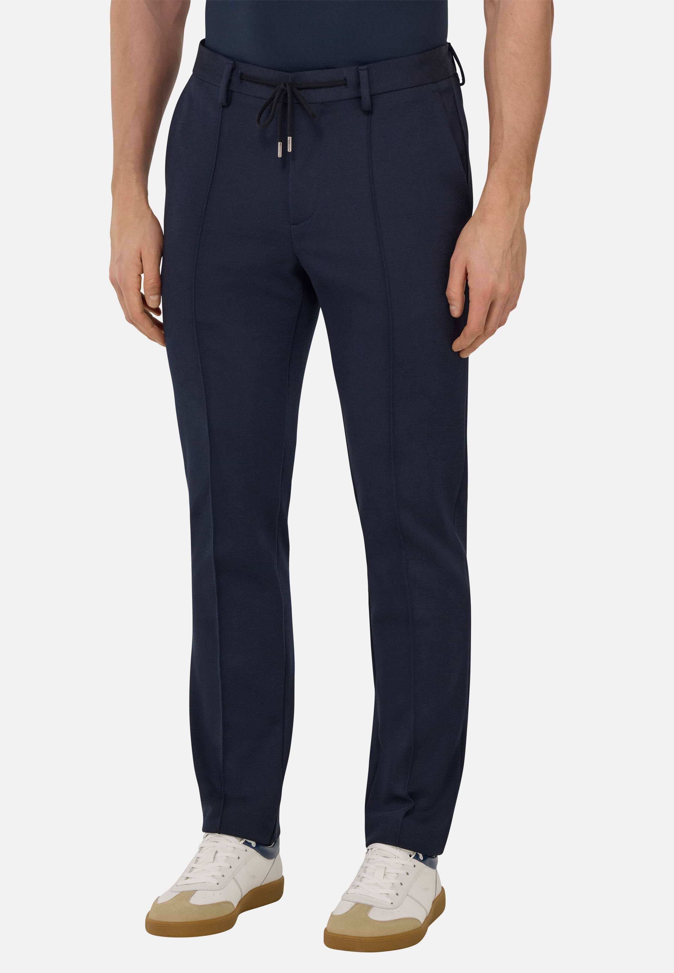 Men's Cotton Blend Jersey Trousers | Boggi Milano