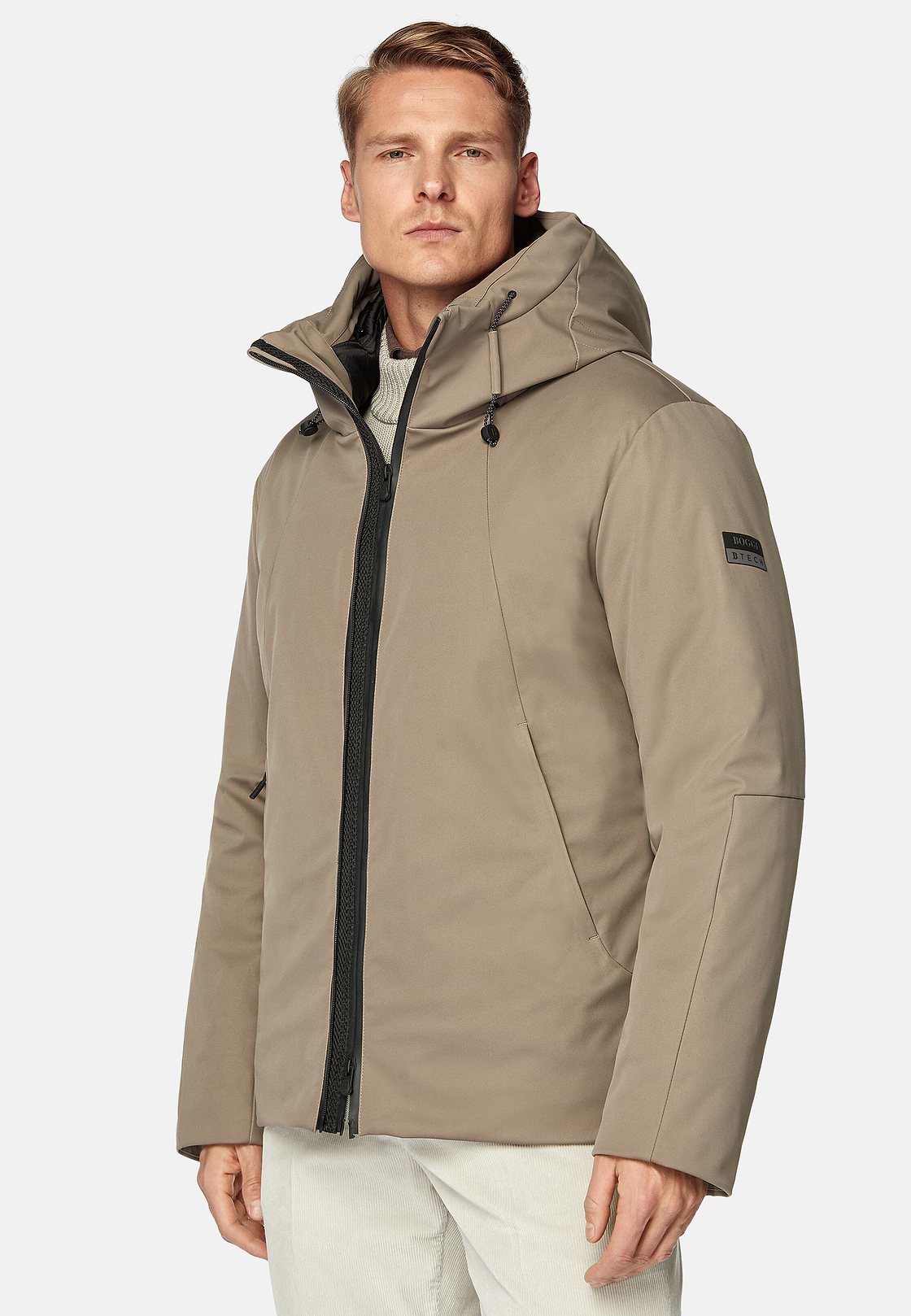 Block-Anorak Aus Technischem Wattiertem Gewebe, Taupe, hi-res
