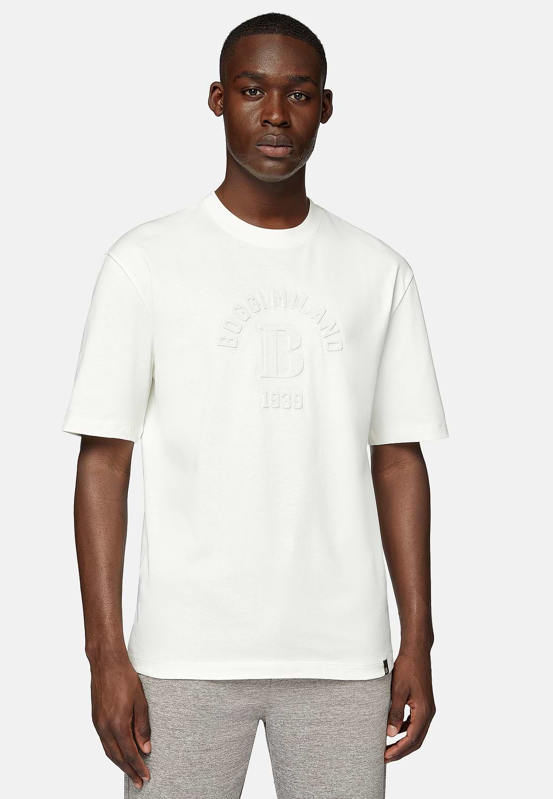 Organic Cotton Blend T-Shirt, White, hi-res