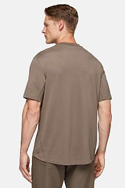 T-Shirt In Piquè Performante, Marrone, hi-res