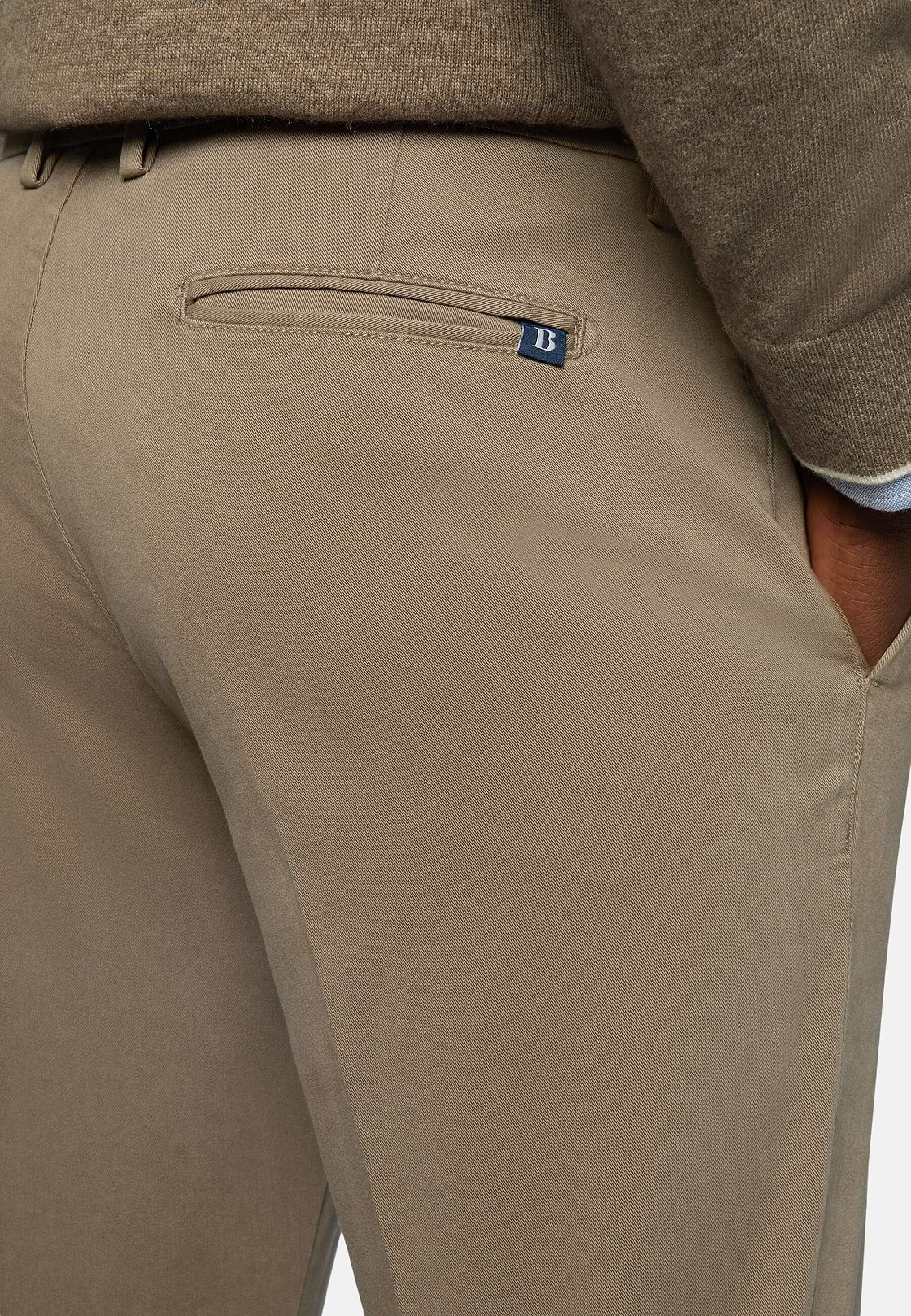 Pantalón De Algodón Elástico, Taupe, hi-res